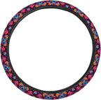 Neon Magic Mushrooms Skull Steering Wheel Covers Anti-Slip Elasticity Car Accessories Steering Wheel Protector Universal 15 Inch for Cars SUV Vehicle Truck