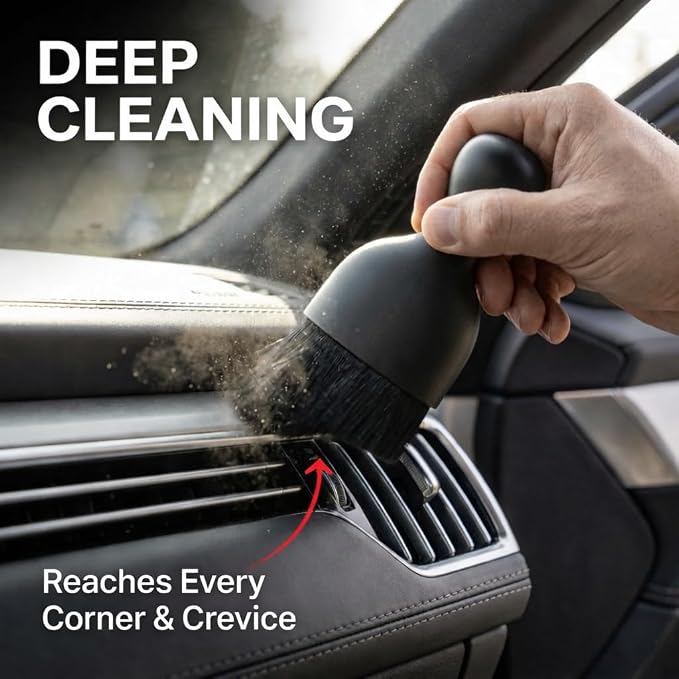 10-Piece Car Interior Cleaning Kit Boar Hair Brush Vent Gel Detailing Set | 3 Boar Hair Brushes,3-in-1 Vent Brush,Non-Toxic Gel,Spray Bottle;Auto & Home Dual Use,Scratch-Free Detailing Gift Kit