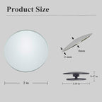 2 pcs Blind Spot Mirrors, 2" Round HD Glass Convex 360° Wide Angle Side Rear View Mirror with ABS Housing for Cars SUV and Trucks, Chrome, Pack of 2