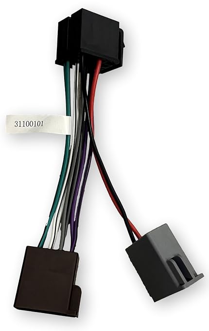ASA Electronics 31100101 Wire Harness for Jensen Radios JHD22, JHD40BT, JHD12, JHD62, JHD1130, JHD1635BT and JCV1640BT; Total Length End to End 6.25 Inches; Visible Cable Length 4 Inches