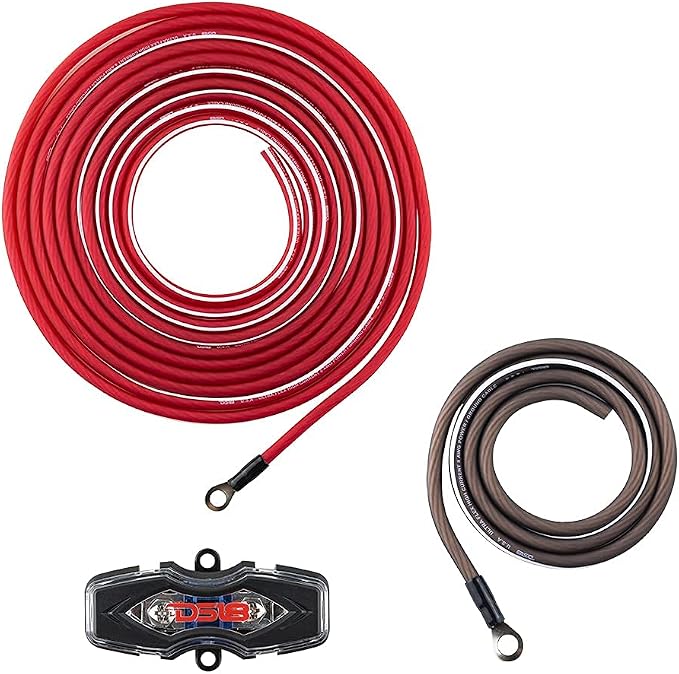 AMPKIT8 8 Gauge Amp Kit Amplifier Install Wiring 8 Ga Pro Installation Cables, 800 w (8 Gauge)