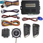 Car Alarm System with Remote Starter and Engine Start Stop Push Button (Without Siren (Connect to car Horn))
