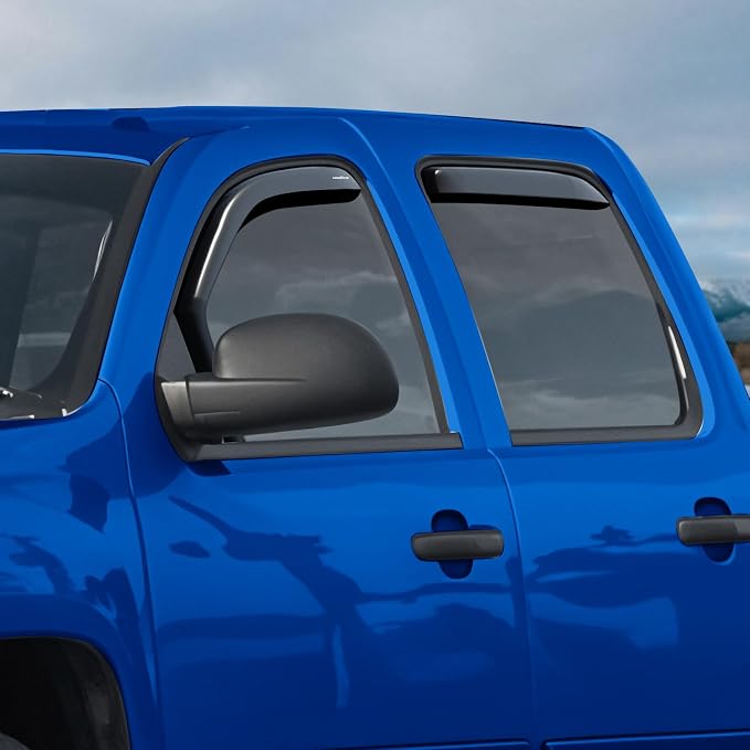 Goodyear Shatterproof in-Channel Window Deflectors for Trucks Chevrolet (Chevy) Silverado/GMC Sierra 2007-2013 Crew Cab, Rain Guards, Window Visors, Vent Deflector, Truck Accessories, 4pcs - GY008152