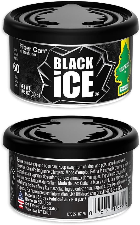 Car Air Freshener | Fiber Can Provides Long Lasting Scent for Auto or Home | Recycled Fiber | Black Ice, 4 Air Fresheners