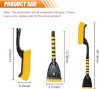 26" Snow Brush and Ice Scraper for Car Windshield – 2 in 1 Winter Snow Removal Tool with Detachable Ice Shovel – Universal Snow Scraper with Ergonomic Foam Grip, No Scratch Broom for SUV Truck(Yellow)