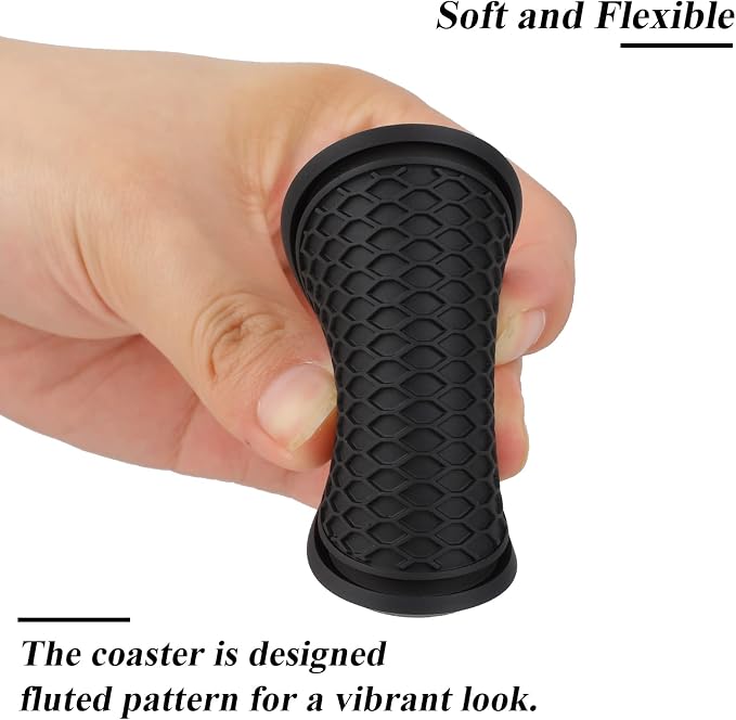 4 Pack Car Coasters, 2.75inch Universal Non-Slip Car Cup Holder Coaster for Car, PVC Cup Pad Mat Car Coasters for Cup Holders for Women (Black)