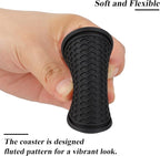 4 Pack Car Coasters, 2.75inch Universal Non-Slip Car Cup Holder Coaster for Car, PVC Cup Pad Mat Car Coasters for Cup Holders for Women (Black)
