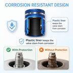 Tire Valve Stem Caps 8 Pack, Aluminum Tire Valve Caps with Plastic Liner, Corrosion Resistant Leak Proof Air Valve Caps, Universal Valve Stem Caps for Cars, Trucks, SUVs, Motorcycles and Bikes