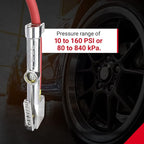 518 Analog Tire Inflator with Pressure Gauge, 5' Hose Easy Straight Clip-on Chuck, Made In USA (OSHA Compliant) 10-160 PSI