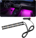 Car LED Strip Light, 24 LED RGB Auto Under Dash Interior Atmosphere Lights, Cigarette Lighter Decorative Lamp Ambient Night Light, Universal Lighting Kit Car Accessories (Pink Purple)