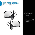2 Piece Driver and Passenger Side Mirror Assembly Set Electric Adjustment Non-Heated No Memory Textured Compatible with 1995-2001 Ford Explorer 2001-2003 Sport 1997-2001 Mercury Mountaineer