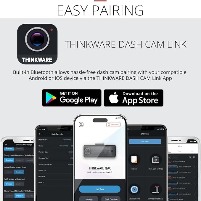 Q200 Dash Cam Front and Rear, WiFi, WDR, Speed Red Light Alerts, ADAS, 256GB Max, Parking Monitor, Night Vision (32GB MicroSD, 12V Cigar, Hardwiring Cable) (2CH Front & Rear)