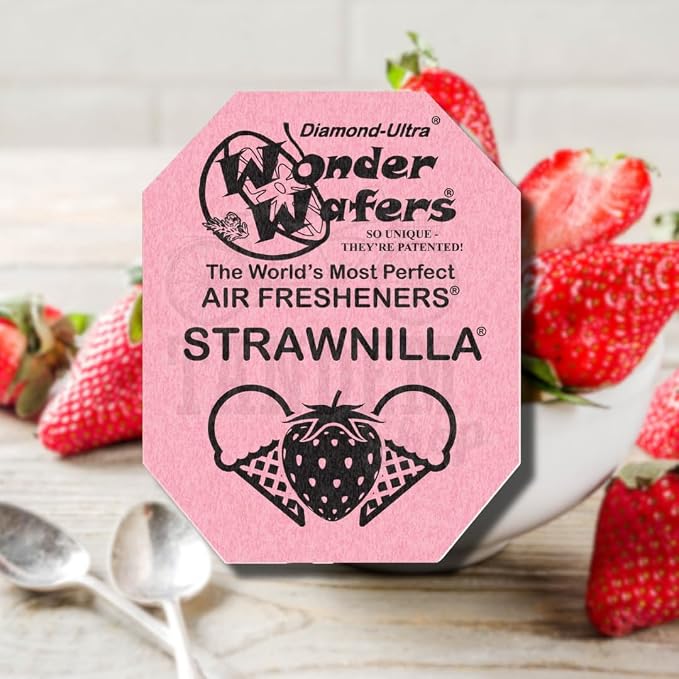Wonder Wafers 250 Count Strawnilla Unwrapped Automobile Professional Use Air Fresheners Car and Truck Detail