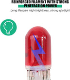 25PCS T10 12V 5W Car Turn Signal Light Bulbs, Clear Flat Foot Vehicle Side Marker Lamp Bulbs, Auto Interior Amber Headlight Bulbs Accessories, Universal for SUV, Sedan, Truck (Red)