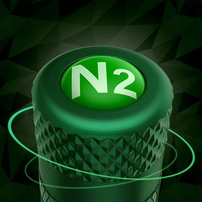 Tire Valve Stem Caps, Anodized Aluminum Tire Valve Cap Set | Corrosion Resistant, Universal Stem Covers for Cars Trucks Motorcycles SUVs and Bikes (Green-N2)
