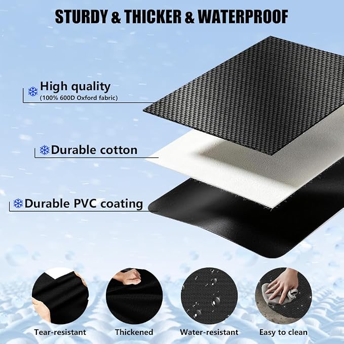 Windshield Cover for Ice and Snow, Windshield Snow Cover, Performance Brake Kits with Side Mirrors Cover, Fits Most Cars, Trucks, Vans, SUVs and More 87 x 56 inches, Black