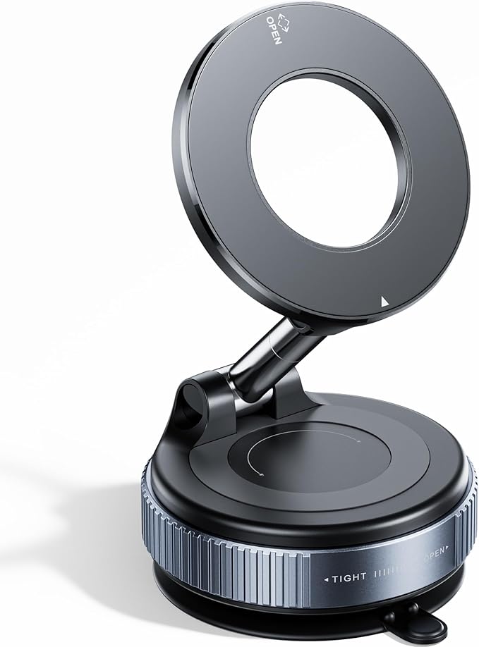 REOKILY 2026 Upgraded Vacuum Magnetic Car Phone Holder 360° Reinforced 96LBS Ultra Suction Cup Phone Mount for MagSafe Cell Phone Holders for Your Car/Gym/Mirror Mount for iPhone & Android