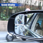 2PCS Car Fan Shaped Blind Spot Mirrors, Safety HD Glass Wide Angle Adjustable Car Convex Side Mirrors, Rearview Mirror with Adhesive, Vehicle Parking Auxiliary Mirror for SUV Truck (Black)
