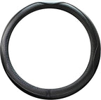 Microfiber Leather Steering Wheel Cover Anti-Slip Matte Finish Auto Car Wheel Cover Universal 15 Inch Wheel Cover for Car Embossing Pattern Black Line