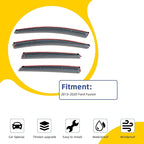 4X Window Visors Compatible with 2013-2020 Fusion Smoke Tint with Chrome Trim Outside Mount Tape On/Clip On Style PVC Sun Rain Guard Vent