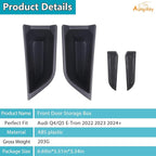 Front Door Side Storage Box Compatible with Audi Q4 E-Tron 2022 2023 2024 2025, ABS Car Front Door Side Armrest Grab Handle Groove Storage Organizer Tray Pocket Slot Mat Insert Accessories