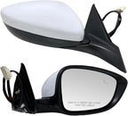 Right Passenger Side Mirror Compatible with 2018-2022 Honda Accord LX Sport Power Glass | Heated | with Blind Spot | Manual Folding Repalces HO1321329 (7Pins-Pearl White)