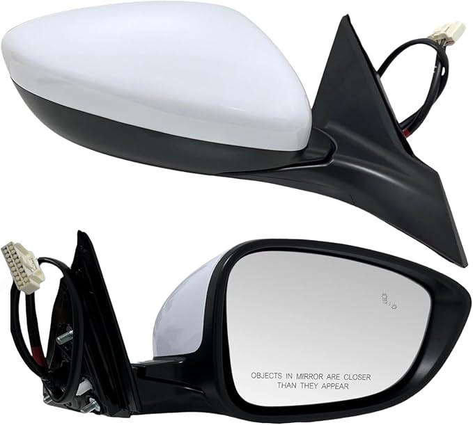 Right Passenger Side Mirror Compatible with 2018-2022 Honda Accord LX Sport Power Glass | Heated | with Blind Spot | Manual Folding Repalces HO1321329 (7Pins-Pearl White)