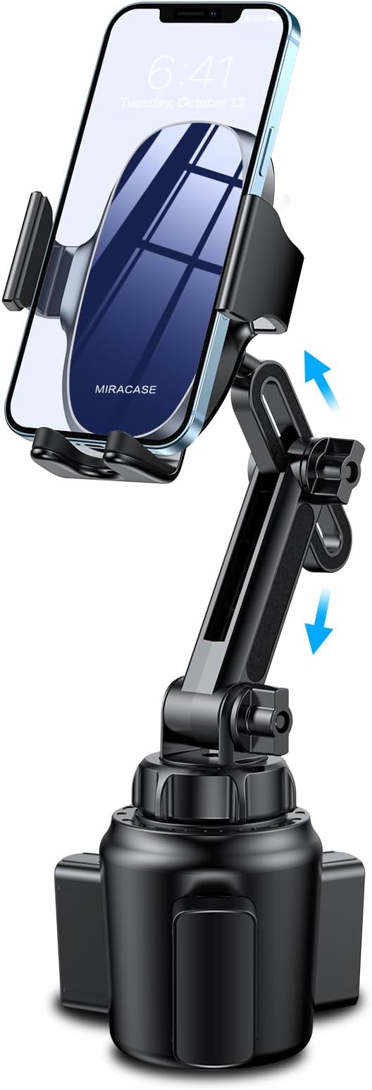 Universal Cup Phone Holder for Car, [Upgraded Version] Adjustable Long Neck Car Cup Holder Phone Mount Cradle Friendly Compatible with iPhone Samsung Google and All Smartphones, Blue