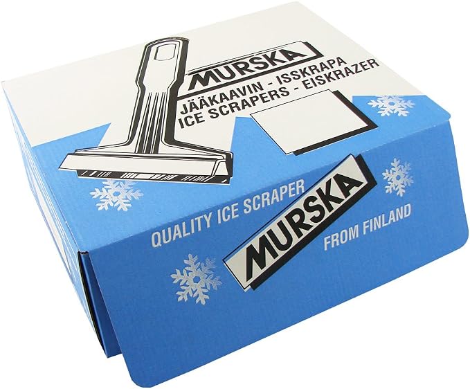 Car Ice Scraper Brass Blade - fast, easy & efficient - [ 2 Pack ] Brass Ice Scraper for Car - Ice Scrapers for Car Windshield Ice Scraper - Original Murska from Europe - for Winter - A054-2 Black Blue