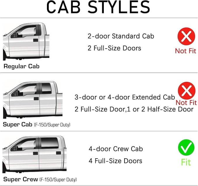 in-Channel Rain Guards Window Visors Side Wind Deflectors Vent Guard Shade for Ford F-150 SuperCrew/Crew Cab 2009-2014,Sun 194155,in Channel 4-Pieces Set