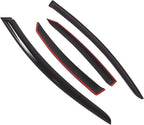 Outside Mount Window Vent Visors Rain Guards Compatible with Volvo S40 2005-2011 | Side Window Wind Deflectors Rain Shields | Smoke Tinted, 4 Pcs Set, DGWV-487