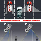Blind Spot Mirror Fan Shaped, HD Glass Frameless Stick on Adjustabe Few Convex Wide Angle Rear View Blind Spot Car Mirror for Car Blind Spot, Pack of 4