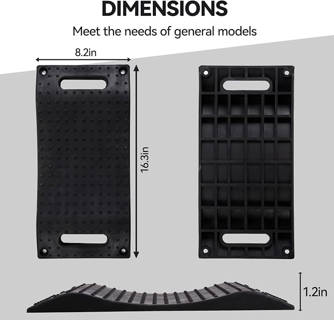 Rubber Tire Saver Ramps 4-Pack Wheel Chocks — 60,000 lbs Heavy Duty, Prevent Flat Spots & Tire Damage, Anti-Slip for Car SUV RV & Trailer Long-Term Storage, Portable with Bag & Bubble Level