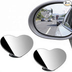 Blind Spot Mirrors 2 Pack, HD Glass Frameless Convex Side Mirror, Wide Angle Adjustable Stick On Blindspot Mirror for Car SUV Trucks, Universal Rear View Mirror Accessories, Heart