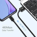 USB C Cable 1.5FT 3 Packs, 18W Short Type C Cord Fast Charge USB 2.0 Data Braided Compatibile with Samsung Galaxy S22 S21 S20 Ultra 5G, Google Pixel, Power Bank and Other Type C Devices
