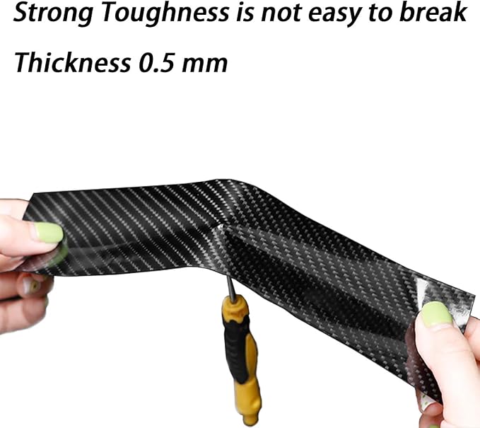 Car Door Edge Guards Door Sill Protector, 2.7In x 33Ft 5D Carbon Fiber Car Wrap Film, Vinyl Automotive Wrap Film Anti-Collision Fits for Most Vehicles (Black)