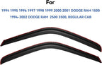 in-Channel Window Visors Rain Guards for 1994-2001 Dodge Ram 1500, Window Wind Deflectors Vent Shades for 94-02 Ram 2500 3500
