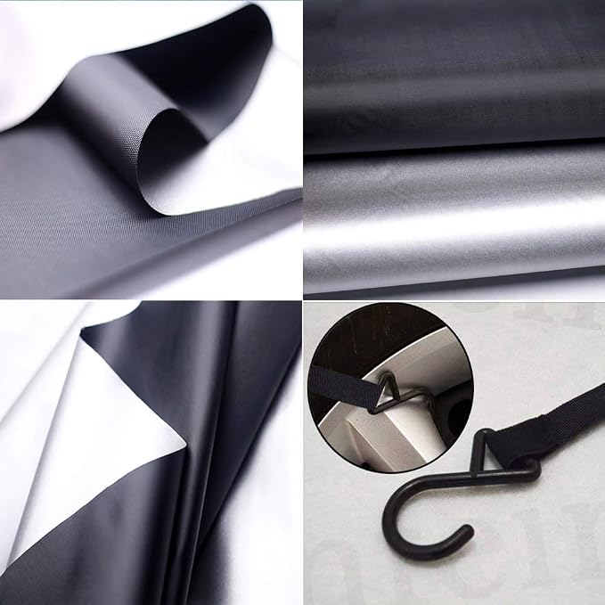 Half Car Cover All Weather Car Body Cover Sunshade Cover Snow Cover Waterproof Snowproof Universal 210D Oxford Fabric (Fit Sedan Length 176'' to 193'')