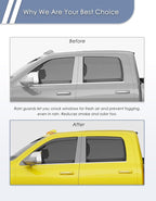 in-Channel Window Rain Guard for Dodge RAM 2500 3500 2019-2026 Crew Cab Mega Cab Rain Guards Side Truck Window Visors Low Profile Vent Visor Window Deflectors Vent Shades Car Accessories