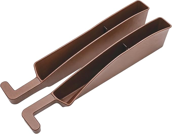 2PCS New Car Seat Gap Stopper with 2 Storage Areas，Car Seat Gap Storage Organizer for Phone Keys Wallet，Universal Car Seat Gap Filler Interior Accessories (Brown)