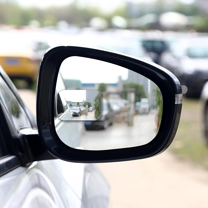 2 pcs Blind Spot Mirrors, HD Glass Convex 360° Wide Angle Side Rear View Mirror with ABS Housing for Cars SUV and Trucks