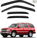 Window Visors for 2000-2006 Chevrolet(Chevy) Tahoe & GMC Yukon (Not fit Yukon XL), Rain Guards Shields Vent Deflector Shade Dark Smoke 2002-2006 Cadillac Escalade, Tape-On, 4PCS