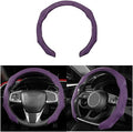 Mandark Car Steering Wheel Cover, Suede Sport Vehicle Steer Wheel Protector Fitting 15 Inch, Non-Slip Comfortable Automotive Interior Decoration Accessories, Universal for Most Cars (Purple)