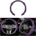 Mandark Car Steering Wheel Cover, Suede Sport Vehicle Steer Wheel Protector Fitting 15 Inch, Non-Slip Comfortable Automotive Interior Decoration Accessories, Universal for Most Cars (Purple)