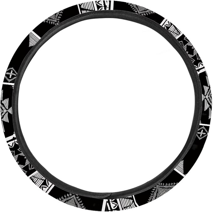 American Tribal Geometric Pattern Steering Wheel Cover with a Diameter of 15" for Van Car SUV Truck Full Surround Auto Steering Wheel Protector Steering Wheels Accessories