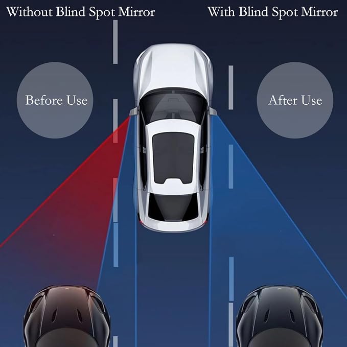 2Pcs Cars BlindSpot Mirrors Side Mirror Removable Adjustabe Angle Round Wide Angle Convex RearView Mirror Car Accessories Universal HD Glass for Suvs Auto Motorcycles RVs