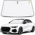 [2026 Upgrade] RevLux Car Windshield Sun Shade | Keeps Car Cool, Sun & Heat Protection | Double Thickened Ice-Core Cooling Fabric | Zero Light Leakage | Foldable Sunshade (Compact - 51"x31")