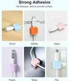 8 Pack Magnetic Cable Clips, Multi-colors Cable Management Accessories, Cord Smooth Adjustable & Adhesive Backing Cord Organizer for Office Home Organization, Desk, Wall, Nightstand, Phone, Car
