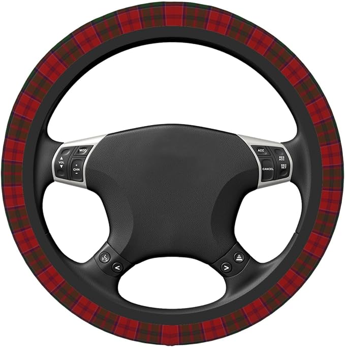 Thickened Elastic Steering Wheel Cover, Grant Clan Tartan Plaid Pattern Ultra, Soft, Breathable, Fit for Cars, SUVs, Trucks, Stylish Comfortable Grip