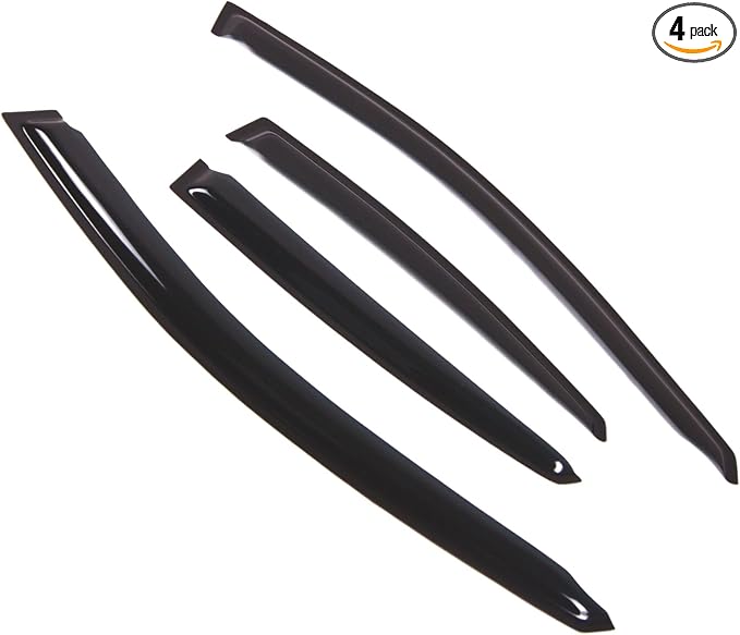 Outside Mount Window Vent Visors Rain Guards Compatible with Suzuki Forenza 2004-2008 | Side Window Wind Deflectors Rain Shields | Smoke Tinted, 4 Pcs Set, DGWV-397